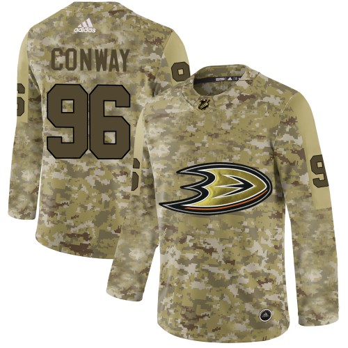 Adidas Anaheim Ducks #96 Charlie Conway Camo Authentic Stitched Jersey Men's