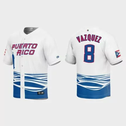 Christian Vazquez Puerto Rico Baseball 2023 World Baseball Classic Jersey – White