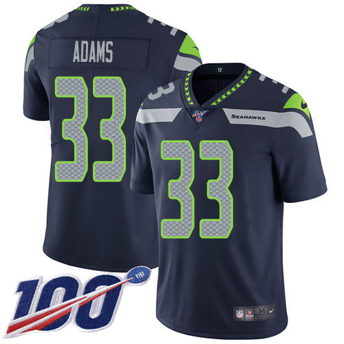 Seahawks #33 Jamal Adams Steel Blue Team Color Youth Stitched 100th Season Vapor Untouchable Limited Jersey