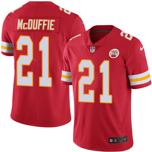 Chiefs #21 Trent McDuffie Red Team Color Men's Stitched Vapor Untouchable Limited Jersey