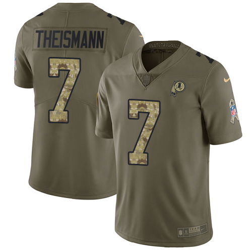 Washington Commanders #7 Joe Theismann Olive/Camo Men's Stitched Limited 2017 Salute To Service Jersey Men's