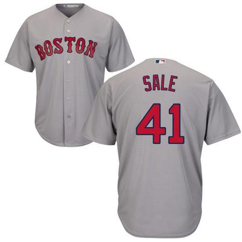 Boston Red Sox #41 Chris Sale Grey Road Women's Stitched Jersey Womens