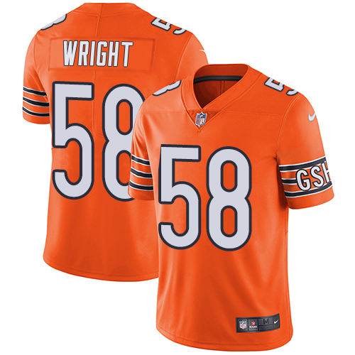 Bears #58 Darnell Wright Orange Youth Stitched Limited Rush Jersey