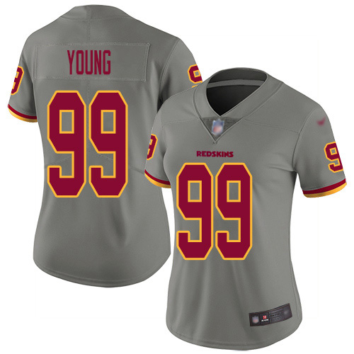 Commanders #99 Chase Young Gray Women's Stitched Limited Inverted Legend Jersey