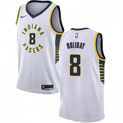 Indiana Pacers #8 Justin Holiday White Swingman Association Edition Jersey Mens