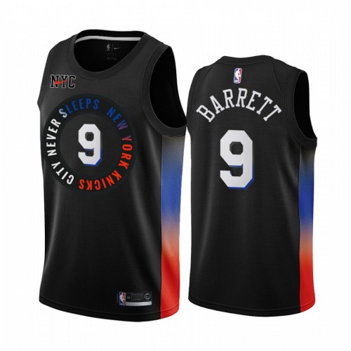 New York Knicks #9 RJ Barrett Black Swingman 2020-21 City Edition Jersey Mens