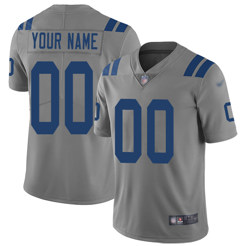 Indianapolis Colts Customized Gray Men's Stitched Limited Inverted Legend Jersey