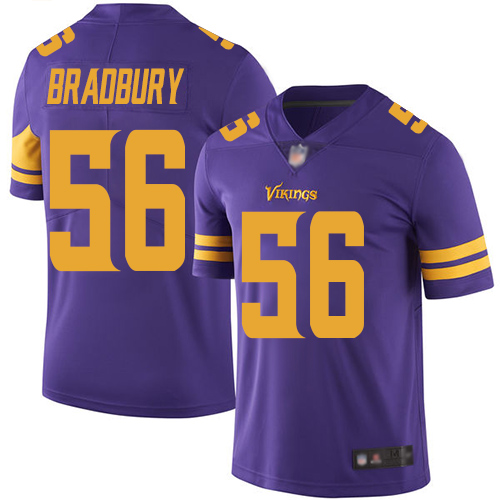Minnesota Vikings #56 Garrett Bradbury Purple Youth Stitched Limited Rush Jersey Youth