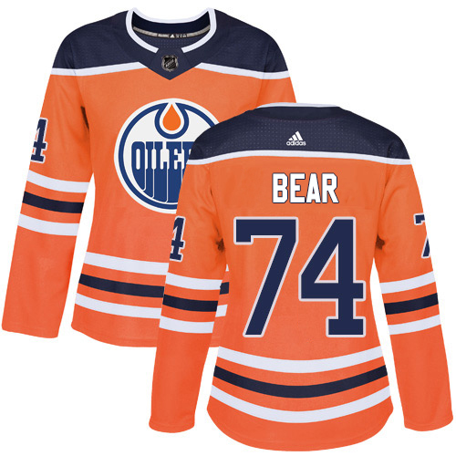 Adidas Edmonton Oilers #74 Ethan Bear Orange Home Authentic Women's Stitched Jersey Womens