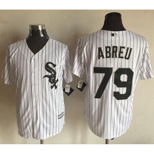 Chicago White Sox #79 Jose Abreu White(Black Strip) New Cool Base Stitched Jersey Men's