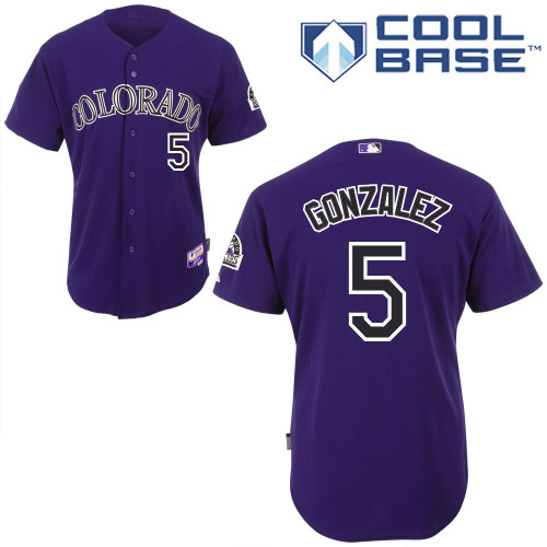 Colorado Rockies #5 Carlos Gonzalez Purple Cool Base Stitched Youth Jersey Youth