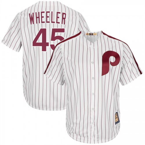 Philadelphia Philadelphia Phillies #45 Zack Wheeler Majestic Cooperstown Collection Cool Base Player Jersey White Men's