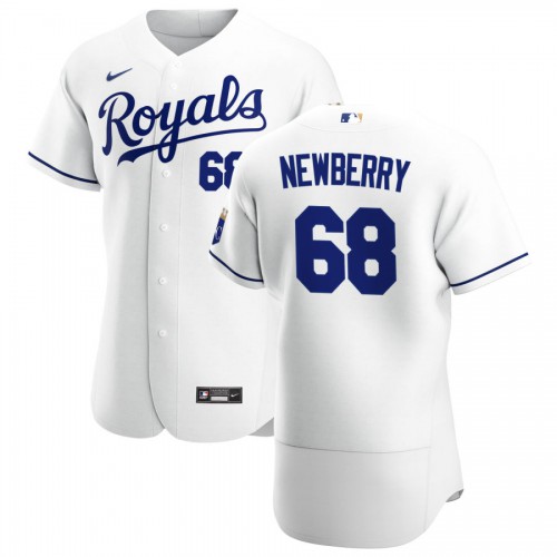 Kansas City Kansas City Royals #68 Jake Newberry Men's White Home 2020 Authentic Player Jersey Men's