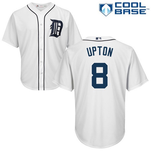 Detroit Tigers #8 Justin Upton White Cool Base Stitched Youth Jersey Youth