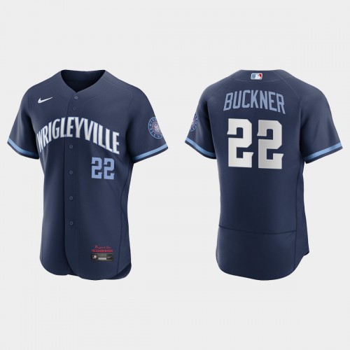 Chicago Chicago Cubs #22 Bill Buckner Men's 2021 City Connect Authentic Navy Jersey Men's