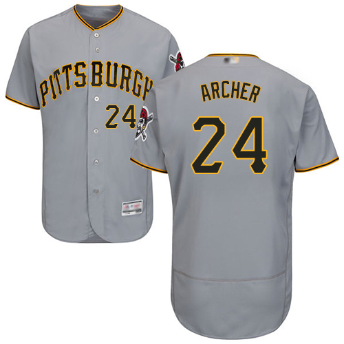 Pittsburgh Pirates #24 Chris Archer Grey Flexbase Authentic Collection Stitched Jersey Men's