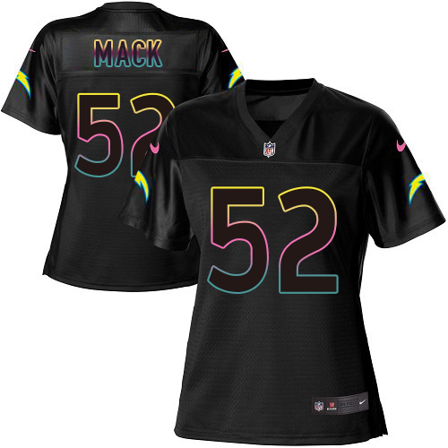 Chargers #52 Khalil Mack Black Women's Fashion Game Jersey
