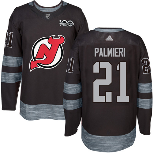 Adidas New Jersey Devils #21 Kyle Palmieri Black 1917-2017 100th Anniversary Stitched Jersey Men's