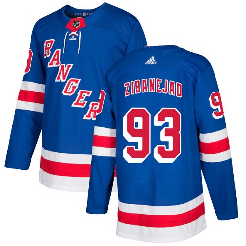 Adidas New York Rangers #93 Mika Zibanejad Royal Blue Home Authentic Stitched Youth Jersey Youth