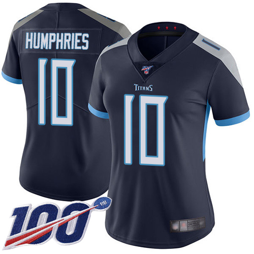 Tennessee Titans #10 Adam Humphries Navy Blue Team Color Women's Stitched 100th Season Vapor Limited Jersey Womens