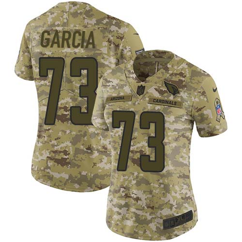 Arizona Cardinals #73 Max Garcia Camo Women's Stitched Limited 2018 Salute To Service Jersey Womens