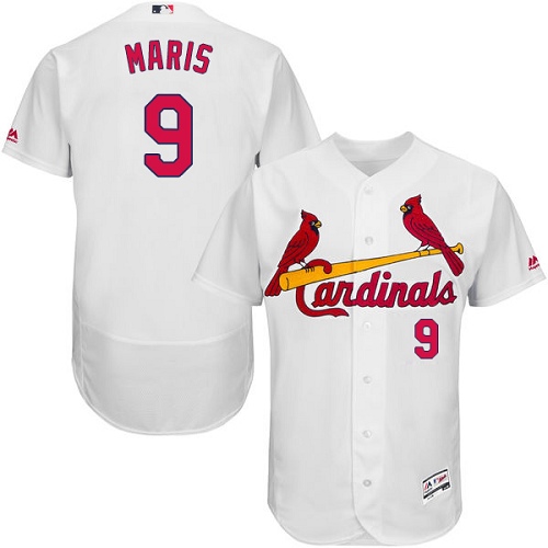 St.Louis Cardinals #9 Roger Maris White Flexbase Authentic Collection Stitched Jersey Men's