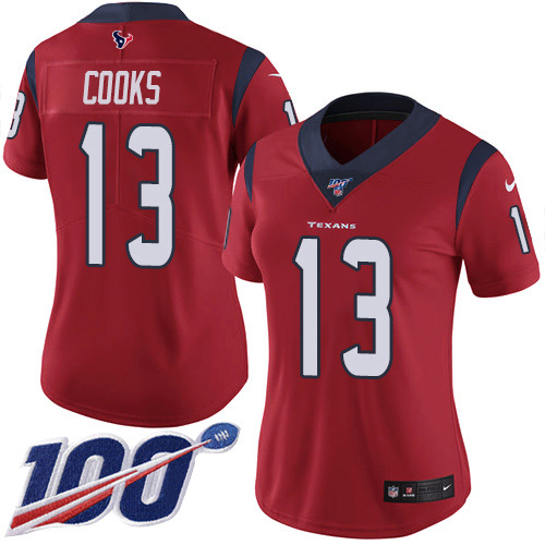 Texans #13 Brandin Cooks Red Alternate Women's Stitched 100th Season Vapor Untouchable Limited Jersey