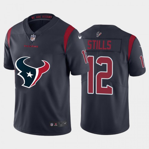 Houston Houston Texans #12 Kenny Stills Navy Blue Men's Big Team Logo Vapor Limited Jersey Men's