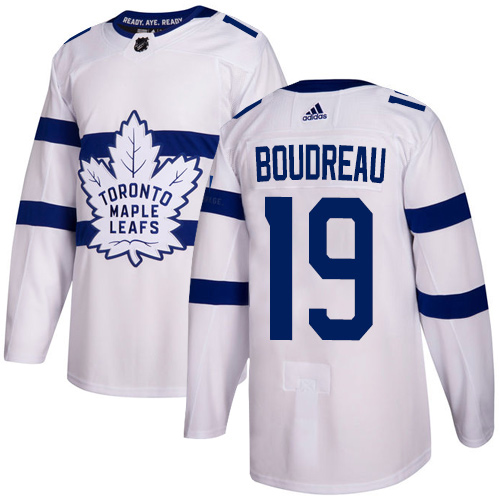 Adidas Maple Toronto Maple Leafs #19 Bruce Boudreau White Authentic 2018 Stadium Series Stitched Jersey Men's