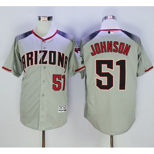 Arizona Diamondbacks #51 Randy Johnson Gray/Brick New Cool Base Stitched Jersey Men's
