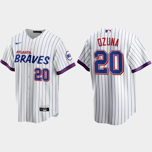 Atlanta Atlanta Braves #20 Marcell Ozuna White Men's 2021 City Connect Replica Jersey Men's