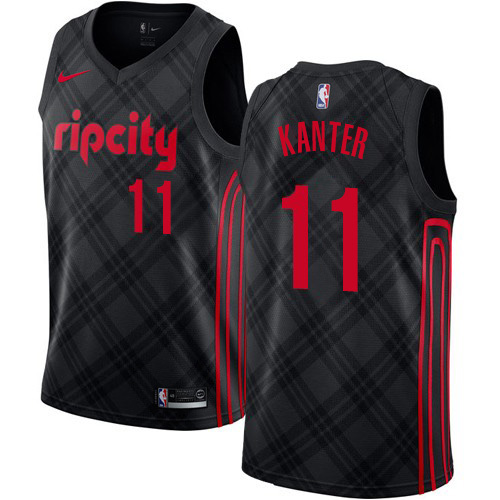 Portland Trail Blazers #11 Enes Kanter Black Youth Swingman City Edition Jersey Youth