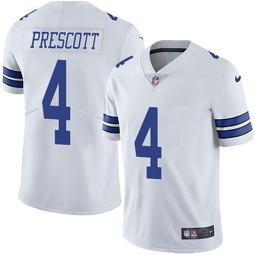 Cowboys #4 Dak Prescott White Men's Stitched Vapor Untouchable Limited Jersey