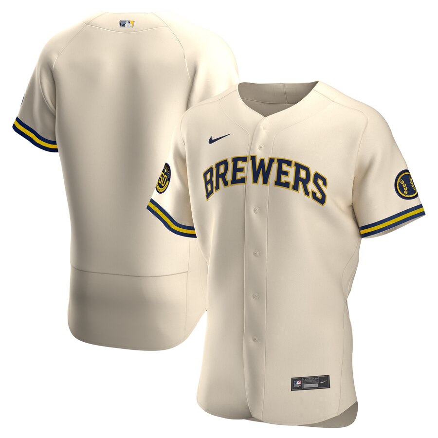 Milwaukee Brewers Men's Cream Alternate 2020 Authentic Team Jersey