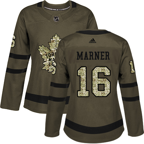 Adidas Maple Toronto Maple Leafs #16 Mitchell Marner Green Salute to Service Women's Stitched Jersey Womens