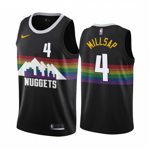 Denver Nuggets #4 Paul Millsap Mens 2019-20 Black City Edition Jersey Mens