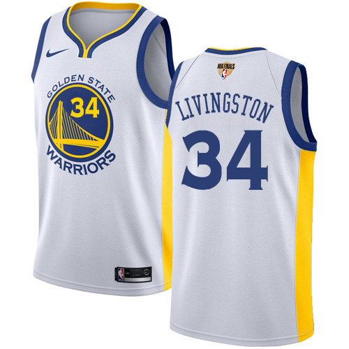 Golden State Warriors #34 Shaun Livingston White The Finals Patch Swingman Association Edition Jersey Mens