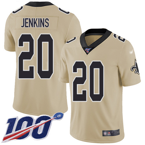 New Orleans Saints #20 Janoris Jenkins Gold Youth Stitched Limited Inverted Legend 100th Season Jersey Youth