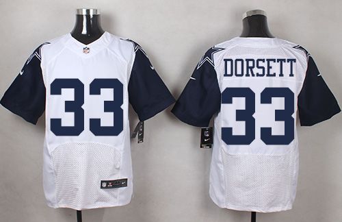 Cowboys #33 Tony Dorsett White Men's Stitched Elite Rush Jersey