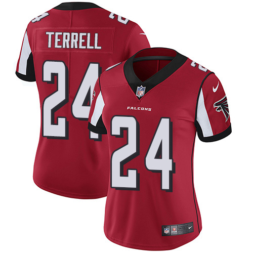 Atlanta Falcons #24 A.J. Terrell Red Team Color Women's Stitched Vapor Untouchable Limited Jersey Womens