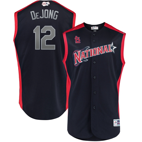 St.Louis Cardinals #12 Paul DeJong Navy 2019 All-Star National League Stitched Jersey Men's
