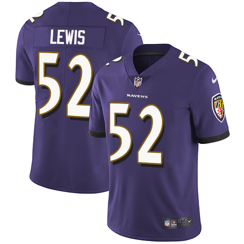 Ravens #52 Ray Lewis Purple Team Color Men's Stitched Vapor Untouchable Limited Jersey