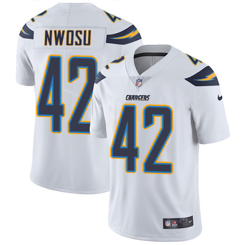 Los Angeles Chargers #42 Uchenna Nwosu White Men's Stitched Vapor Untouchable Limited Jersey Men's
