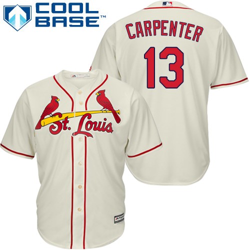 St.Louis Cardinals #13 Matt Carpenter Cream Cool Base Stitched Youth Jersey Youth