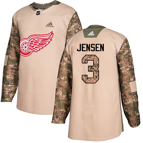 Adidas Detroit Red Wings #3 Nick Jensen Camo Authentic 2017 Veterans Day Stitched Jersey Men's