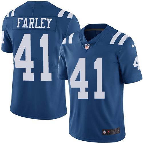 Indianapolis Colts #41 Matthias Farley Royal Blue Youth Stitched Limited Rush Jersey Youth