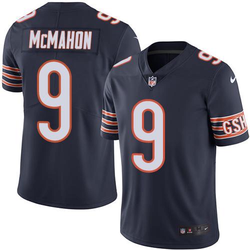 Chicago Bears #9 Jim McMahon Navy Blue Team Color Men's Stitched Vapor Untouchable Limited Jersey Men's