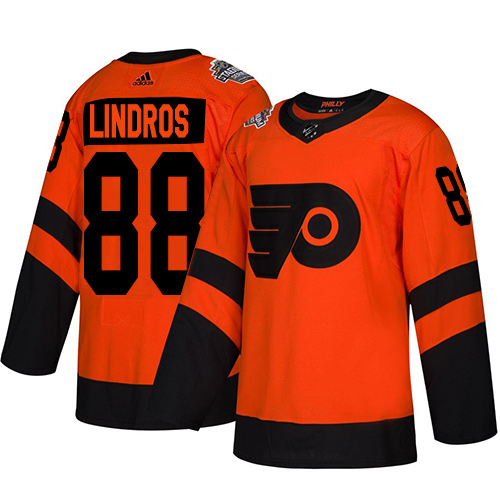 Adidas Philadelphia Flyers #88 Eric Lindros Orange Authentic 2019 Stadium Series Stitched Jersey Men's