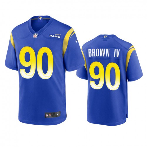 Los Angeles Los Angeles Rams #90 Earnest Brown IV Men's Game Jersey - Royal Men's