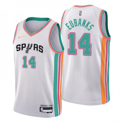 San Antonio San Antonio Spurs #14 Drew Eubanks Mens White 2021/22 Swingman Jersey - City Edition Mens